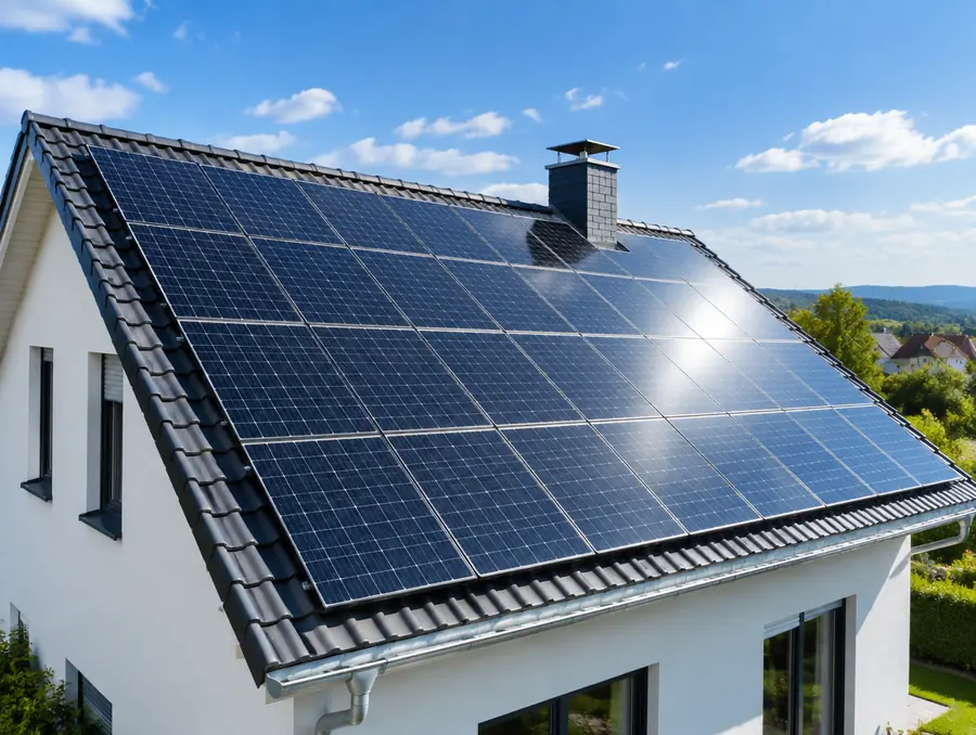 Hausdach mit Photovoltaikanlage